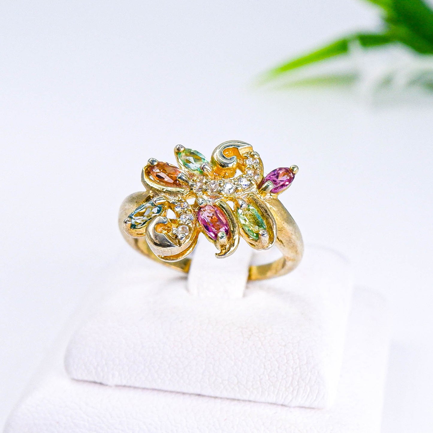 แหวนเงินแท้ 925 ฝังพลอย ทัวมาลีน (Tourmaline) + เซอร์คอน (Zircon)