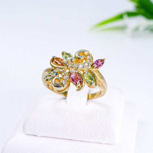 แหวนเงินแท้ 925 ฝังพลอย ทัวมาลีน (Tourmaline) + เซอร์คอน (Zircon)