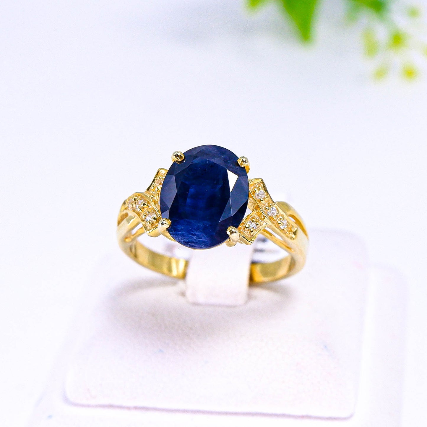 แหวนเงินแท้ 925 ฝังพลอย ไพลิน (Blue Sapphire) + เซอร์คอน (Zircon)