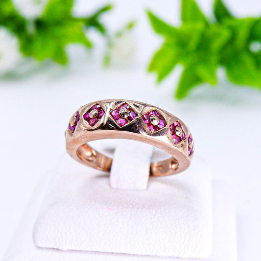 แหวนเงินแท้ 925 ฝังพลอย ทับทิมไทย (Siam Ruby)