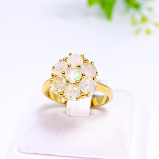 แหวนเงินแท้ 925 ฝังพลอย โอปอล (Opal)