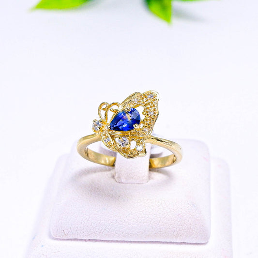 แหวนเงินแท้ 925 ฝังพลอย  แซฟไฟร์ (Sapphire) + เซอร์คอน (Zircon)