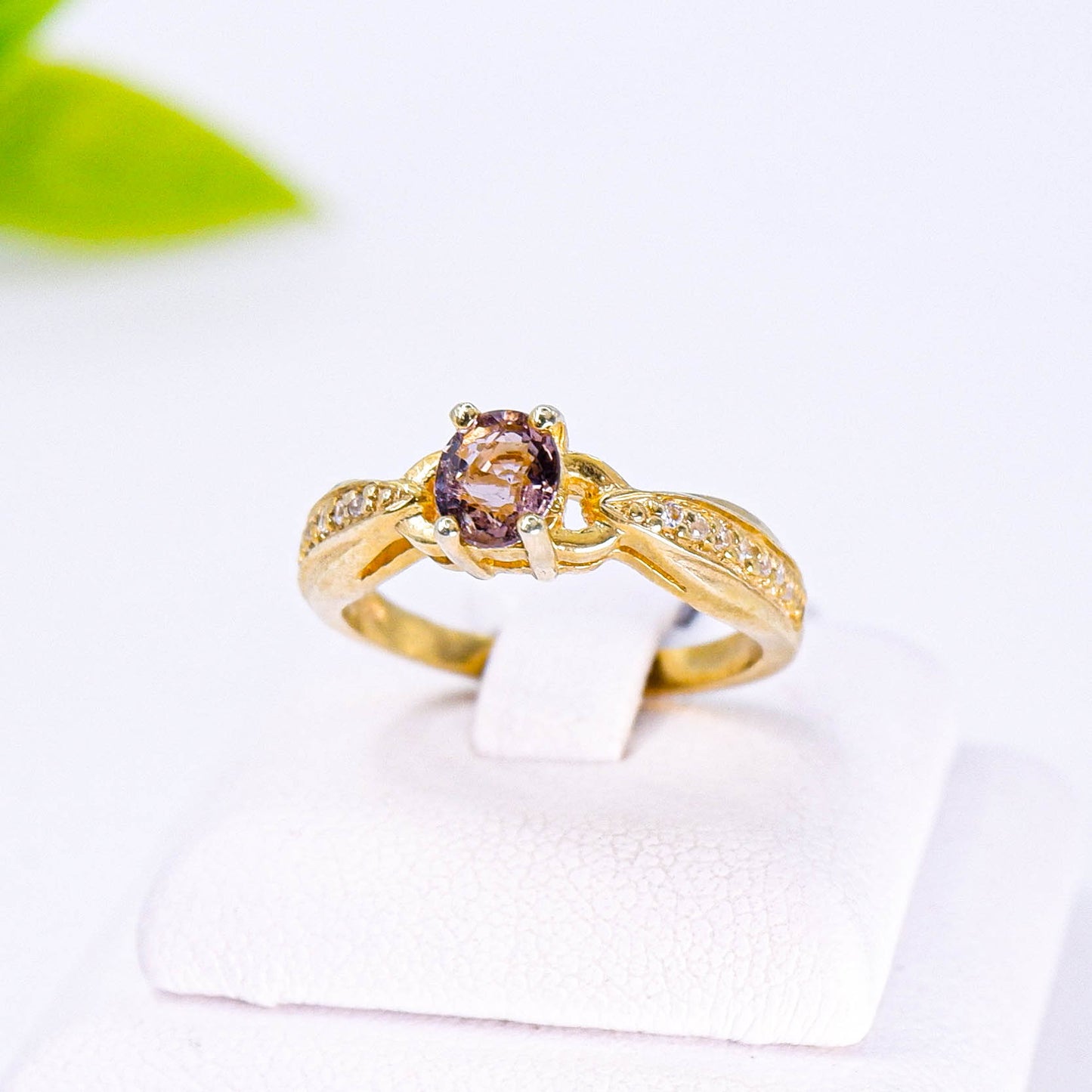 แหวนเงินแท้ 925 ฝังพลอย ทัวมาลีน (Tourmaline) + ไวท์โทพาส (whitetopaz)