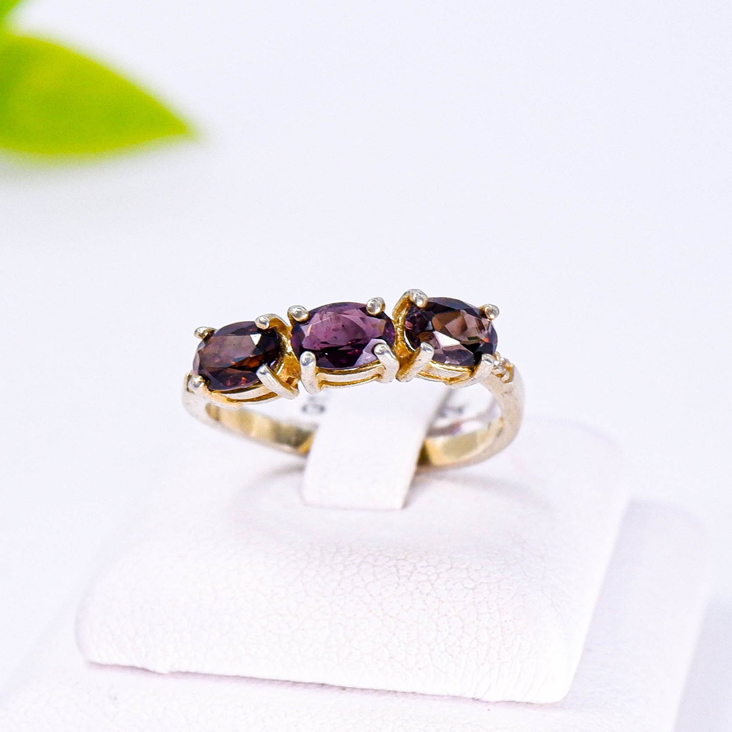 แหวนเงินแท้ 925 ฝังพลอย ทัวมาลีน (Tourmaline) + โทพาส (Topaz)