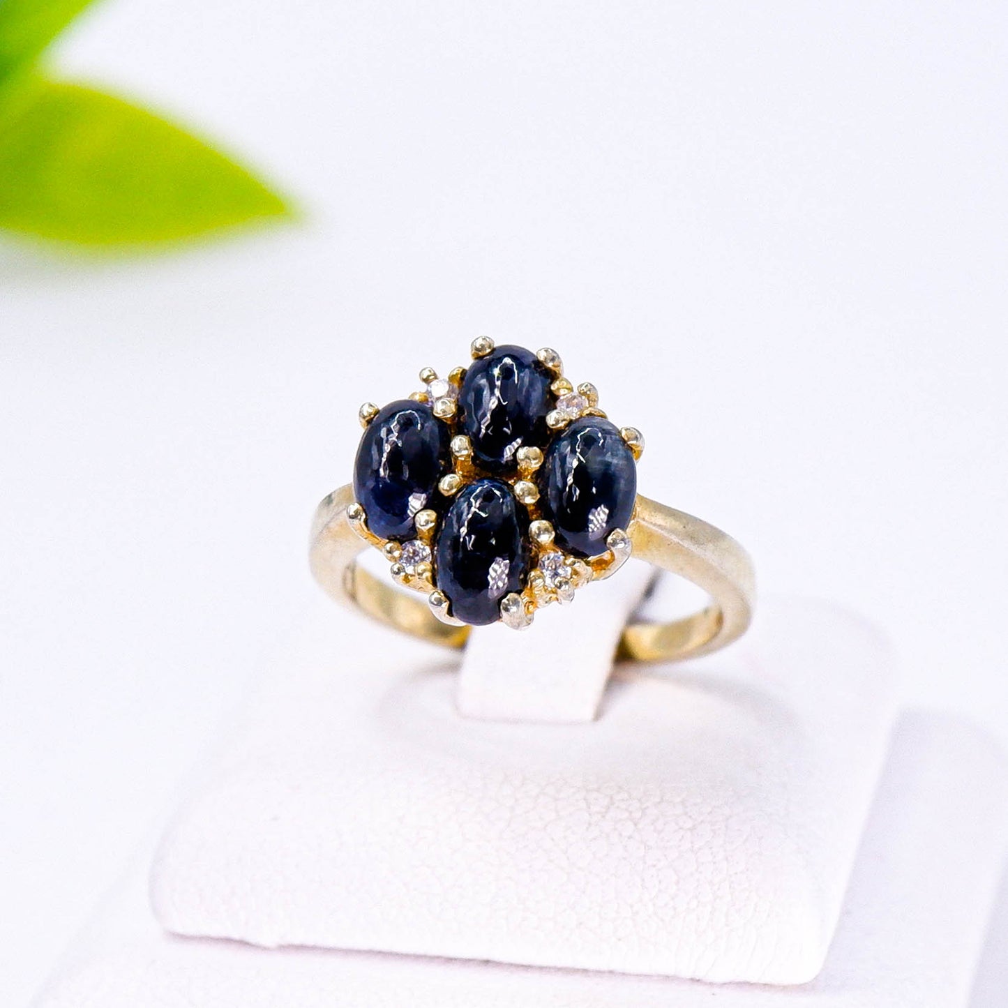 แหวนเงินแท้ 925 ฝังพลอย ไพลิน (Blue Sapphire) + เซอร์คอน (Zircon)