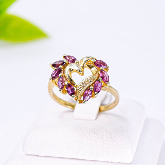 แหวนเงินแท้ 925 ฝังพลอย ทับทิมไทย (Siam Ruby) + ไวท์โทพาส (whitetopaz)