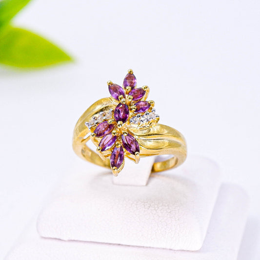 แหวนเงินแท้ 925 ฝังพลอย ทับทิมไทย (Siam Ruby) + เซอร์คอน (Zircon)
