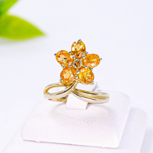 แหวนเงินแท้ 925 ฝังพลอย  สเปซซาไทต์ (Spessartite Garnet)