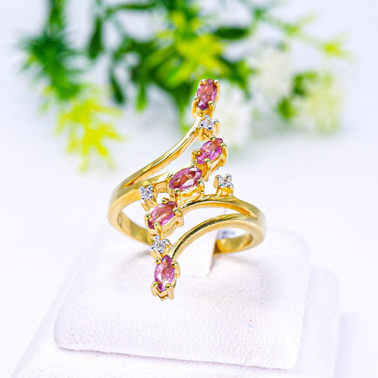 แหวนเงินแท้ 925 ฝังพลอย ทับทิมไทย (Siam Ruby) + เซอร์คอน (Zircon)