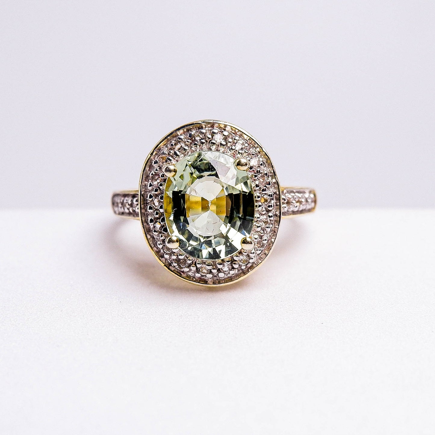 แหวนเงินแท้ 925 ฝังพลอย ทัวร์มาลีน (Tourmaline) + ไวท์โทพาส (whitetopaz)