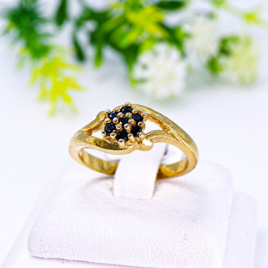 แหวนเงินแท้ 925 ฝังพลอย แบล็คสปิเนล (Black Spinel)