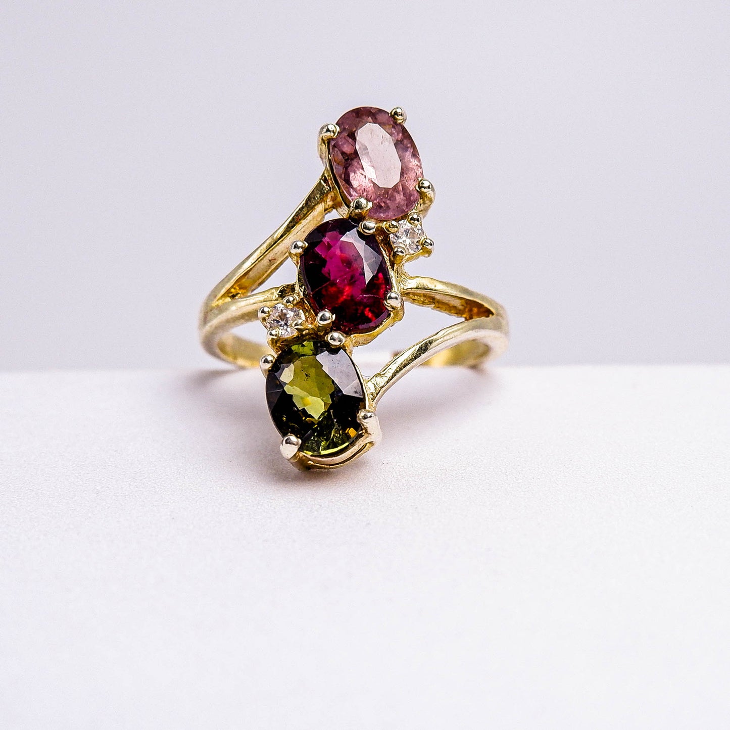 แหวนเงินแท้ 925 ฝังพลอย ทัวร์มาลีน (Tourmaline) + เซอร์คอน (Zircon)