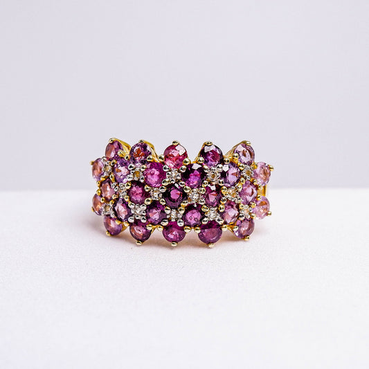 แหวนเงินแท้ 925 ฝังพลอย แซฟไฟร์ (Sapphire) + เซอร์คอน (Zircon)