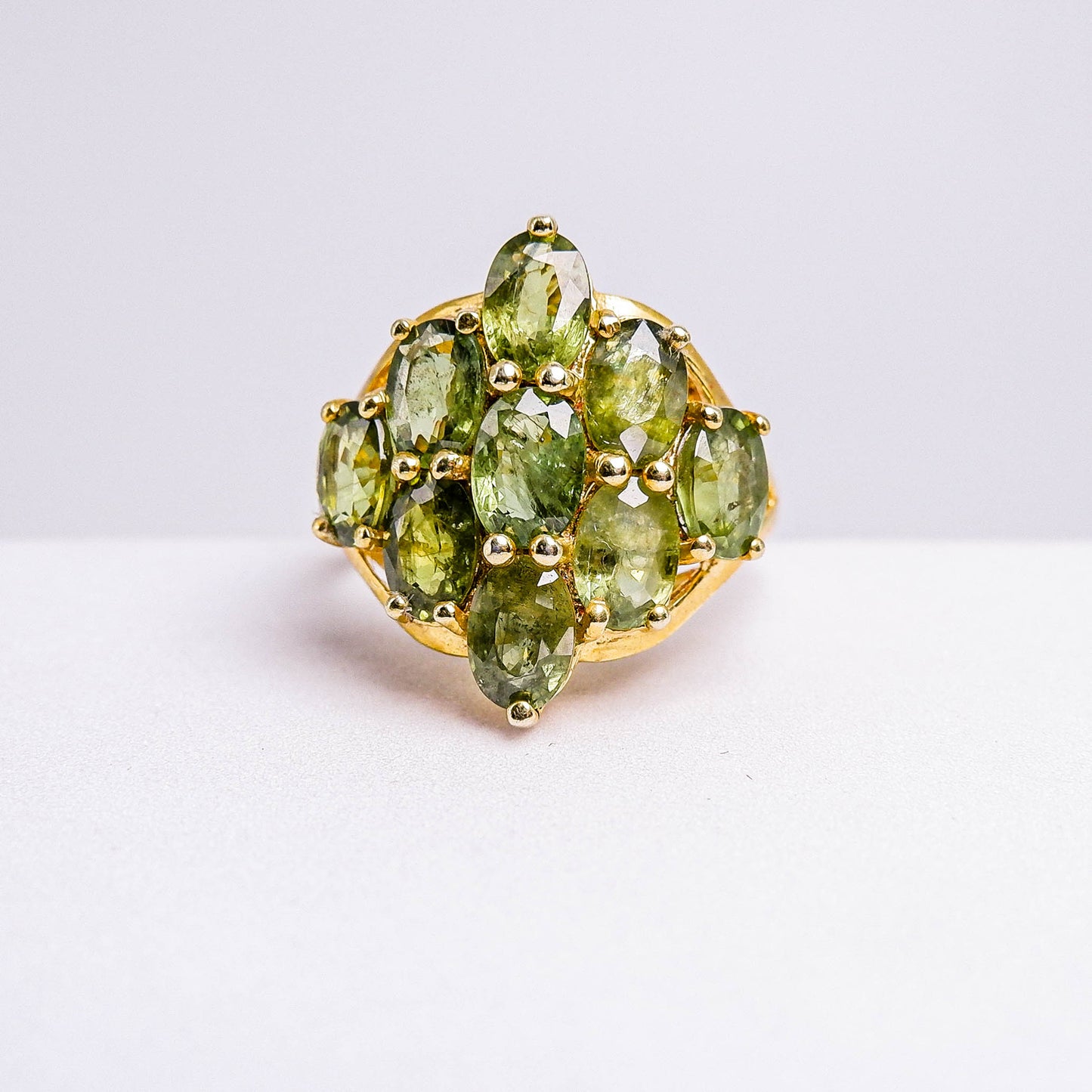 แหวนเงินแท้ 925 ฝังพลอย เขียวส่อง (greensapphire)