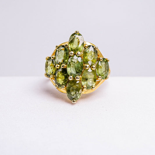 แหวนเงินแท้ 925 ฝังพลอย เขียวส่อง (greensapphire)
