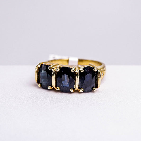 แหวนเงินแท้ 925 ฝังพลอย ไพลิน (Blue Sapphire) + เซอร์คอน (Zircon)