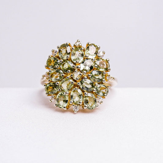 แหวนเงินแท้ 925 ฝังพลอย แซฟไฟร์ (Sapphire) + เซอร์คอน (Zircon)