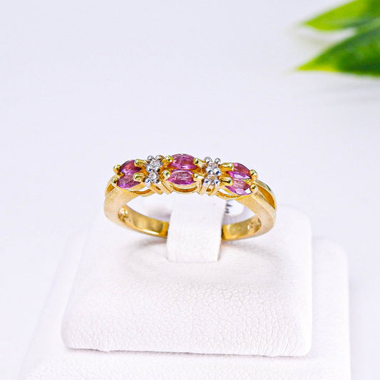 แหวนเงินแท้ 925 ฝังพลอย ทับทิมไทย (Siam Ruby) + เซอร์คอน (Zircon)