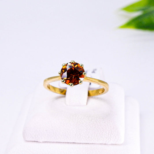 แหวนเงินแท้ 925 ฝังพลอย เพทายดิบ (Unheated Zircon)