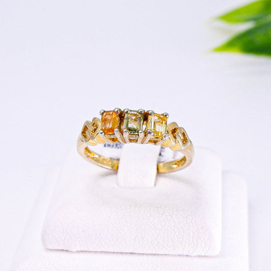 แหวนเงินแท้ 925 ฝังพลอย แฟนซีแซฟไฟร์ (Fancy Sapphire)