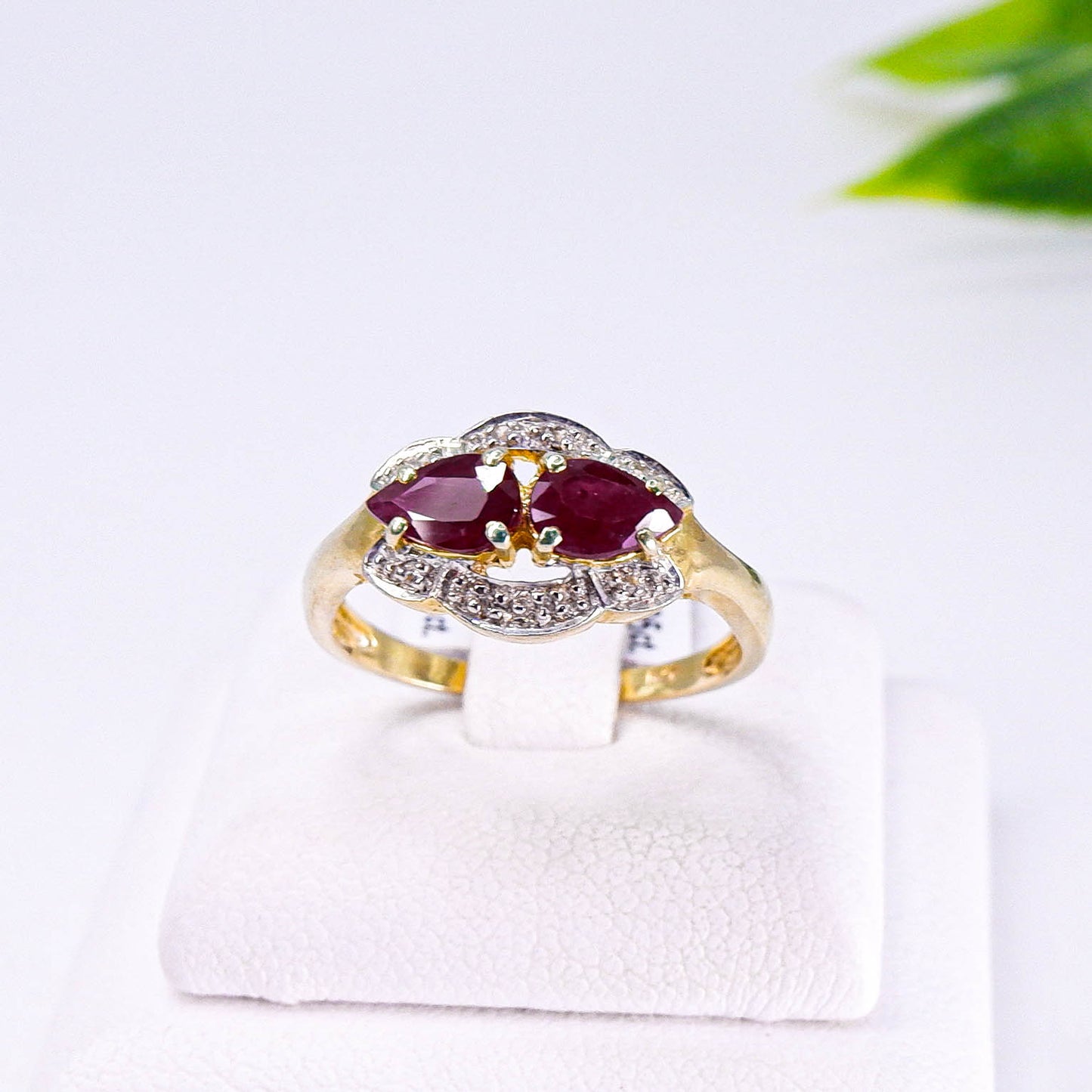 แหวนเงินแท้ 925 ฝังพลอย ทับทิม (Ruby) + เซอร์คอน (Zircon)