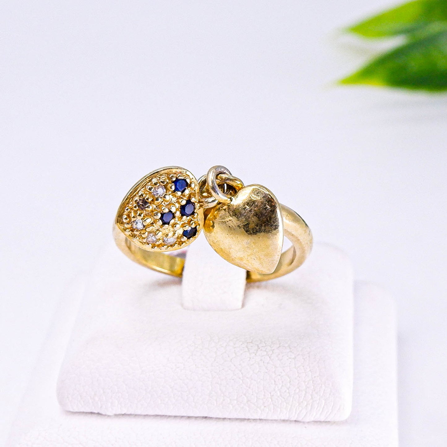 แหวนเงินแท้ 925 ฝังพลอย ไพลิน (Blue Sapphire) + ไวท์โทพาส (whitetopaz)