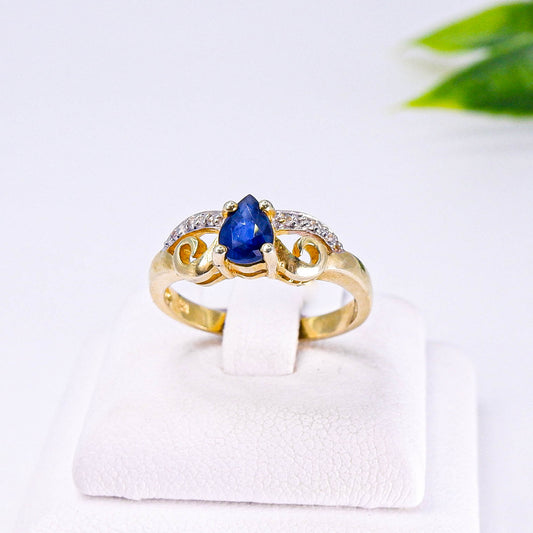 แหวนเงินแท้ 925 ฝังพลอย ไพลิน (Blue Sapphire) + เซอร์คอน (Zircon)