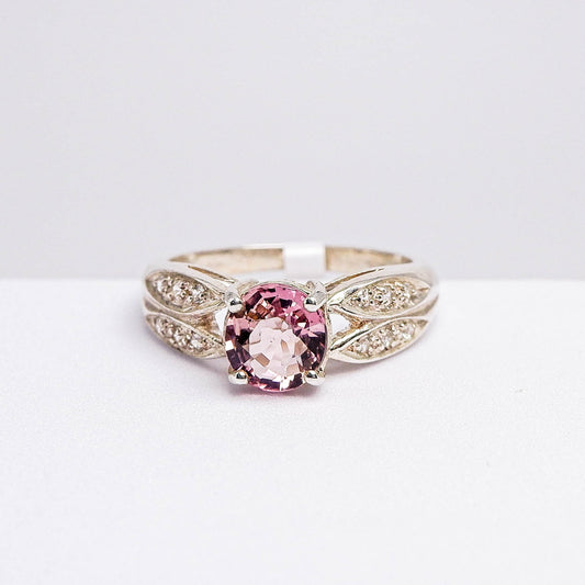 แหวนเงินแท้ 925 ฝังพลอย ทัวร์มาลีน (Tourmaline) + เซอร์คอน (Zircon)