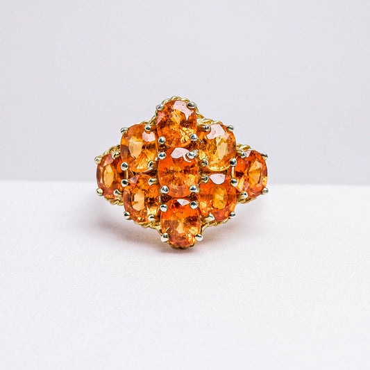แหวนเงินแท้ 925 ฝังพลอย สเปสซาไทท์ (Spessartite Garnet)