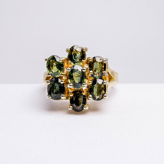 แหวนเงินแท้ 925 ฝังพลอย เขียวส่อง (greensapphire)