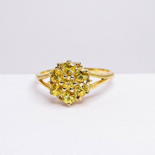 แหวนเงินแท้ 925 ฝังพลอย บุษราคัมบางกะจะ (Yellow Sapphire)