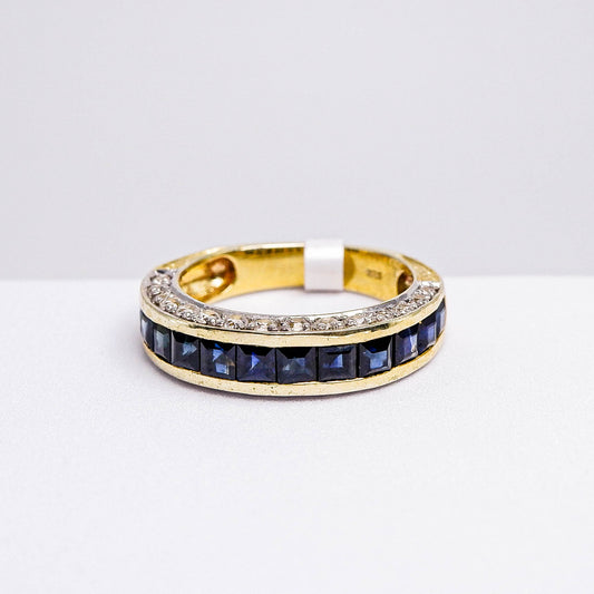 แหวนเงินแท้ 925 ฝังพลอย ไพลิน (Blue Sapphire) + เซอร์คอน (Zircon)