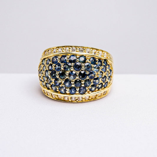 แหวนเงินแท้ 925 ฝังพลอย ไพลิน (Blue Sapphire) + เซอร์คอน (Zircon)