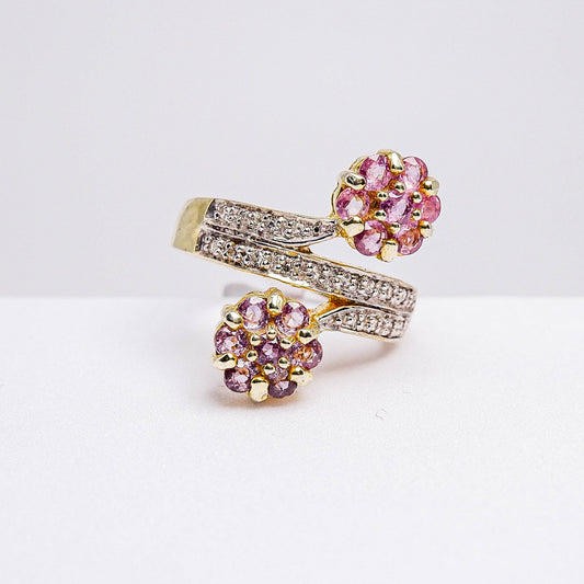 แหวนเงินแท้ 925 ฝังพลอย แซฟไฟร์ไทย (Thai Sapphire) + เซอร์คอน (Zircon)