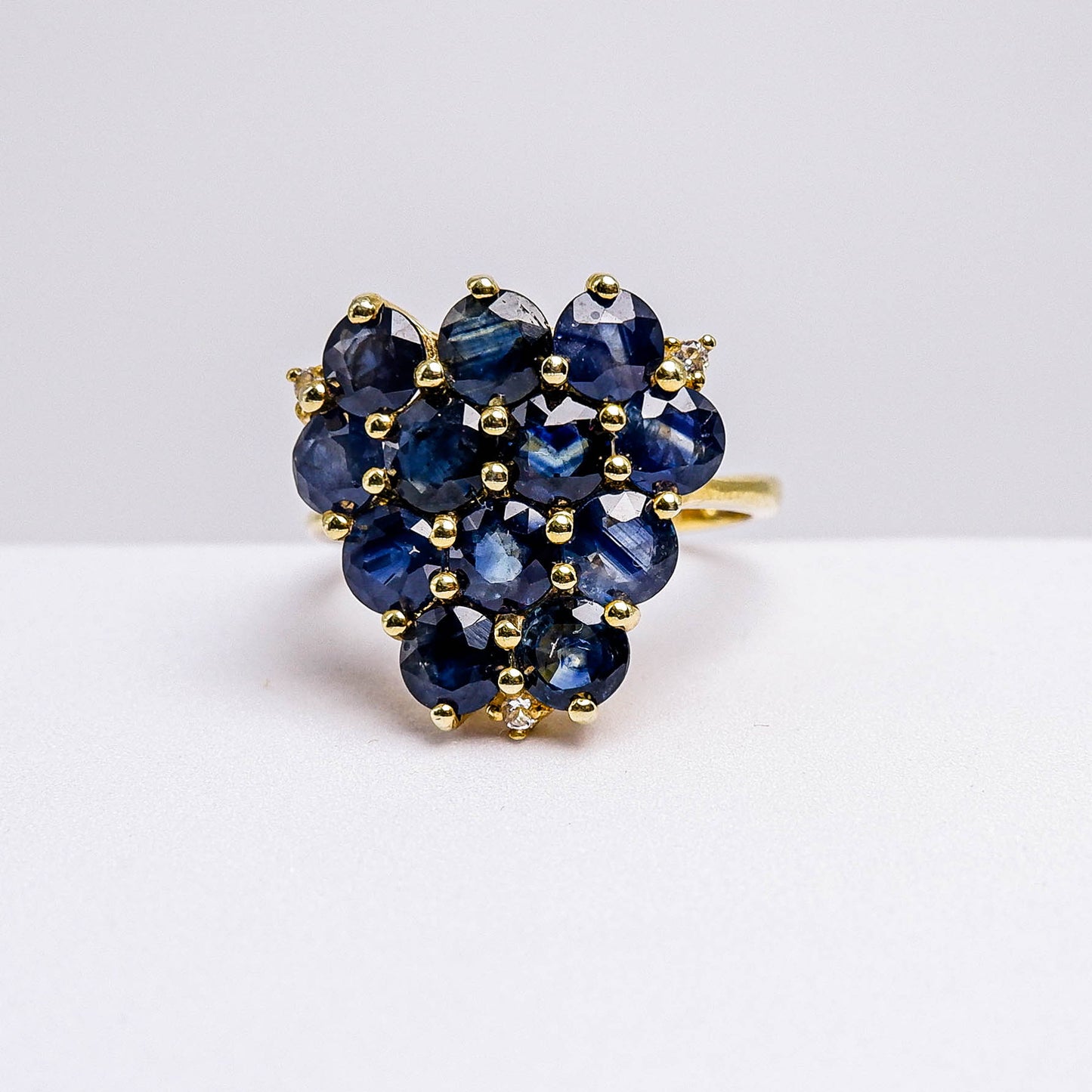 แหวนเงินแท้ 925 ฝังพลอย ไพลิน (Blue Sapphire) + ไวท์โทพาส (whitetopaz)