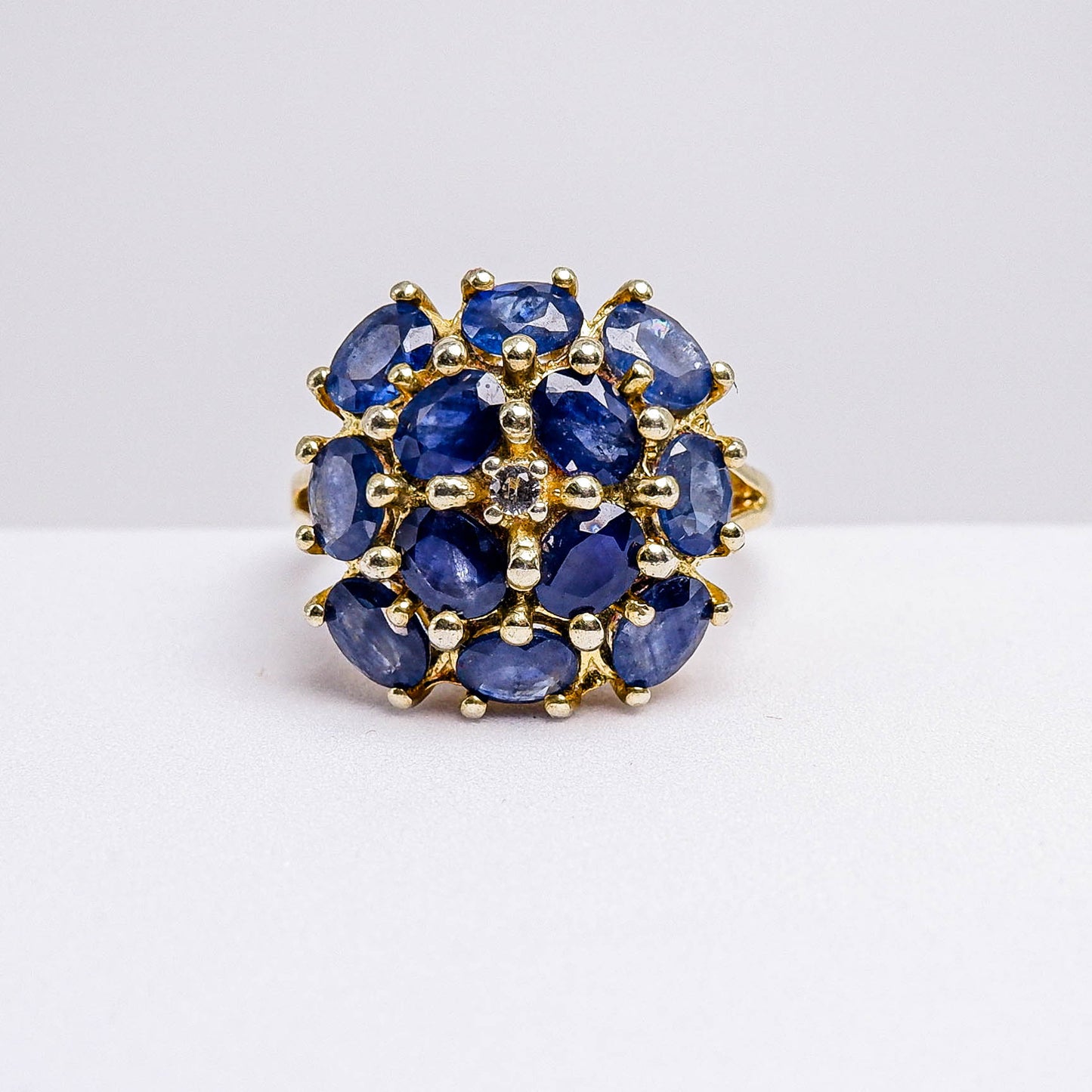 แหวนเงินแท้ 925 ฝังพลอย ไพลิน (Blue Sapphire) + โทพาส (Topaz)